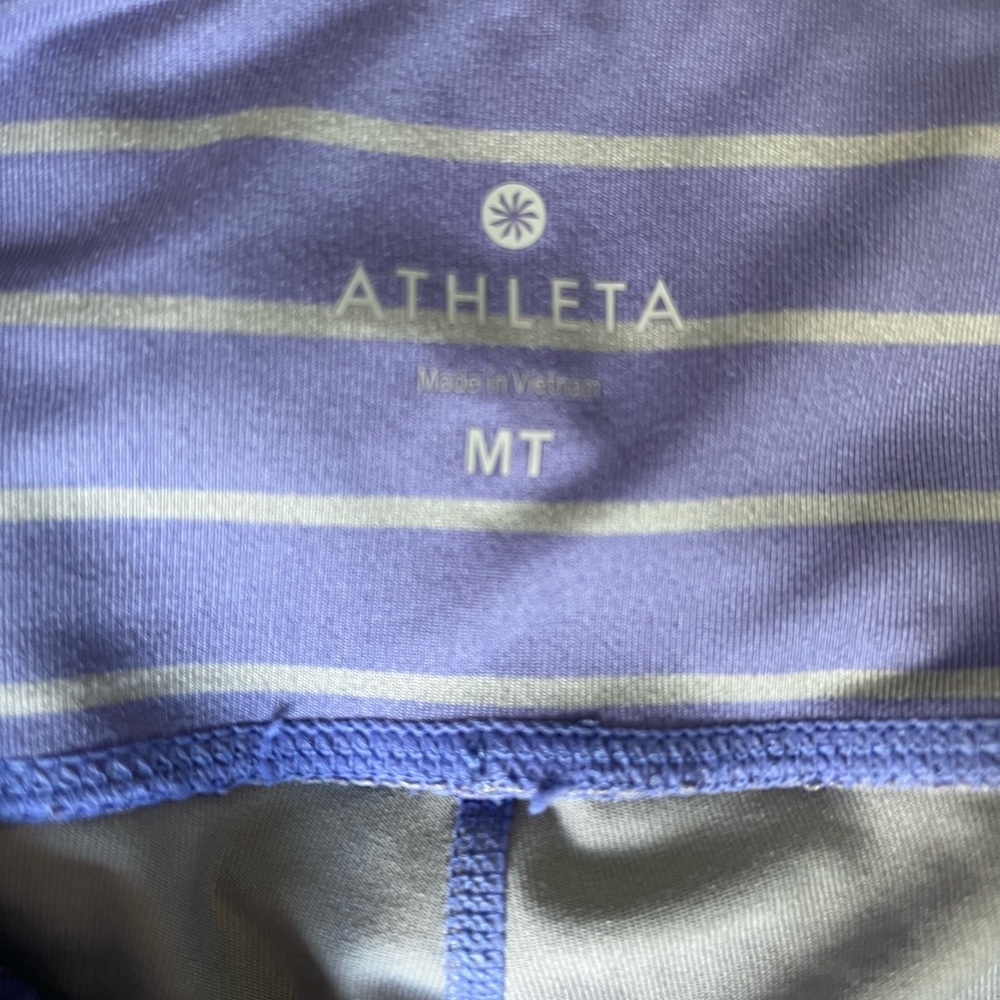 Athleta striped purple and grey capri size medium